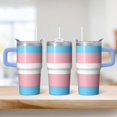 thumbnail image 2 of 20oz Insulated Double Wall Tumbler with Handle and Straw, Geometric Stainless Steel Travel Coffee Mug Leak-Proof Lid, 2 of 5