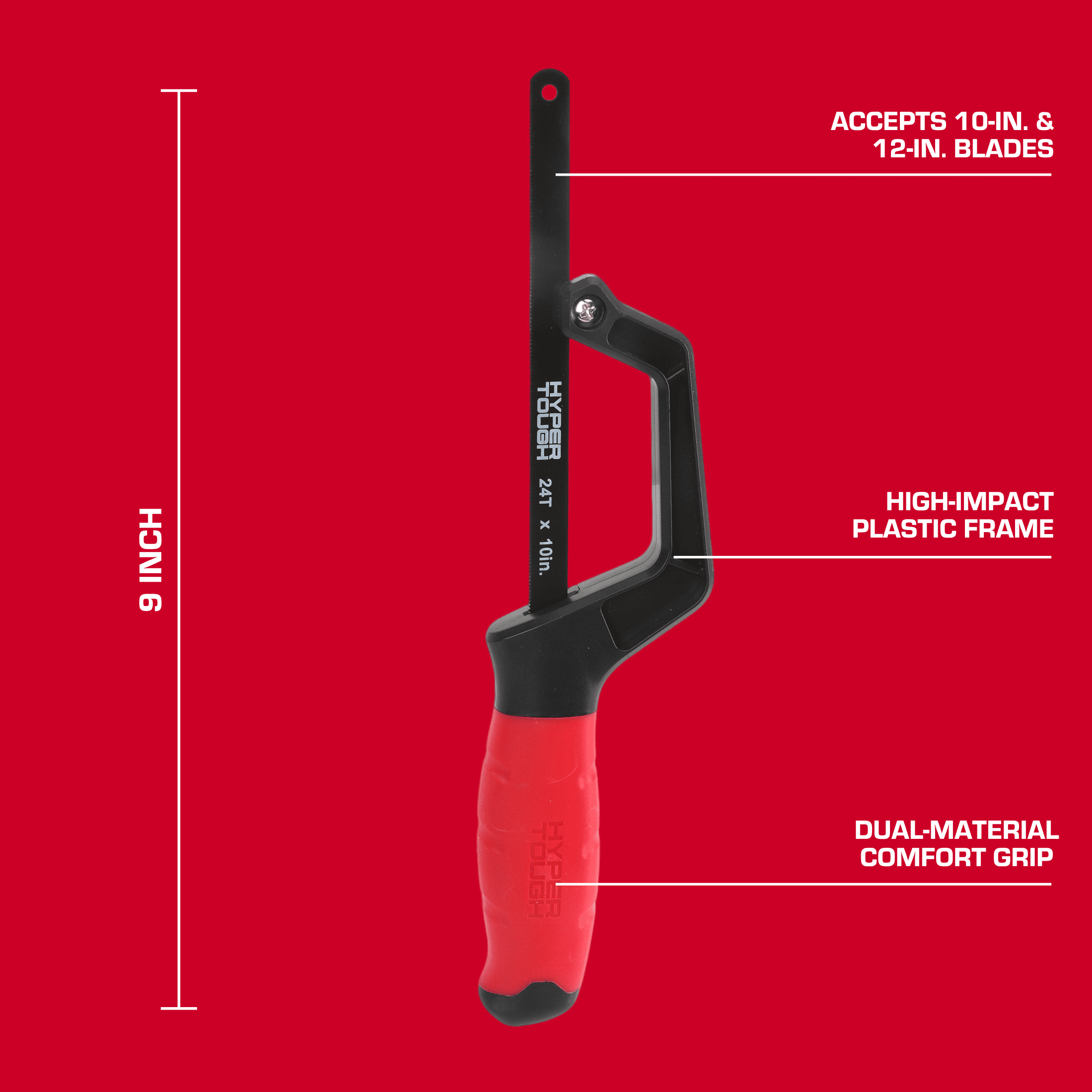 Hyper Tough Close-Quarter Hacksaw with 10-inch Blade - Walmart.com