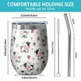 thumbnail image 5 of 12oz Stemless Wine Tumblers White Cow Strawberry Heart Pattern Vacuum Insulated Stainless Steel Travel Tumbler Cups Mug with Lid and Straw for Champaign,Cocktail,Beer with Cleaning Brush, 5 of 5