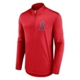 thumbnail image 2 of Men's Fanatics Red Los Angeles Angels Tough Minded Lightweight Quarter-Zip Pullover, 2 of 3