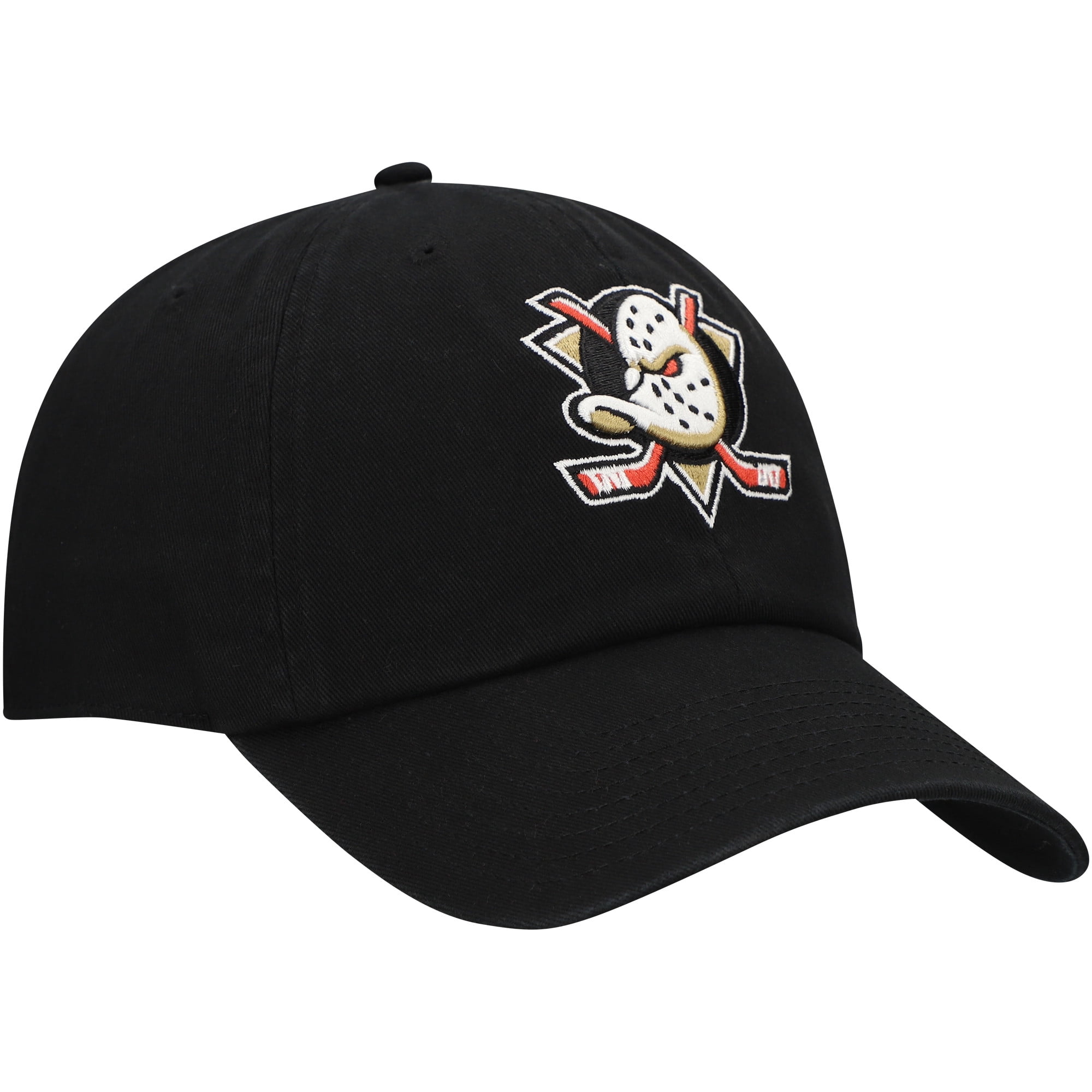 Men's '47  Black Anaheim Ducks Core Logo Clean Up Adjustable Hat