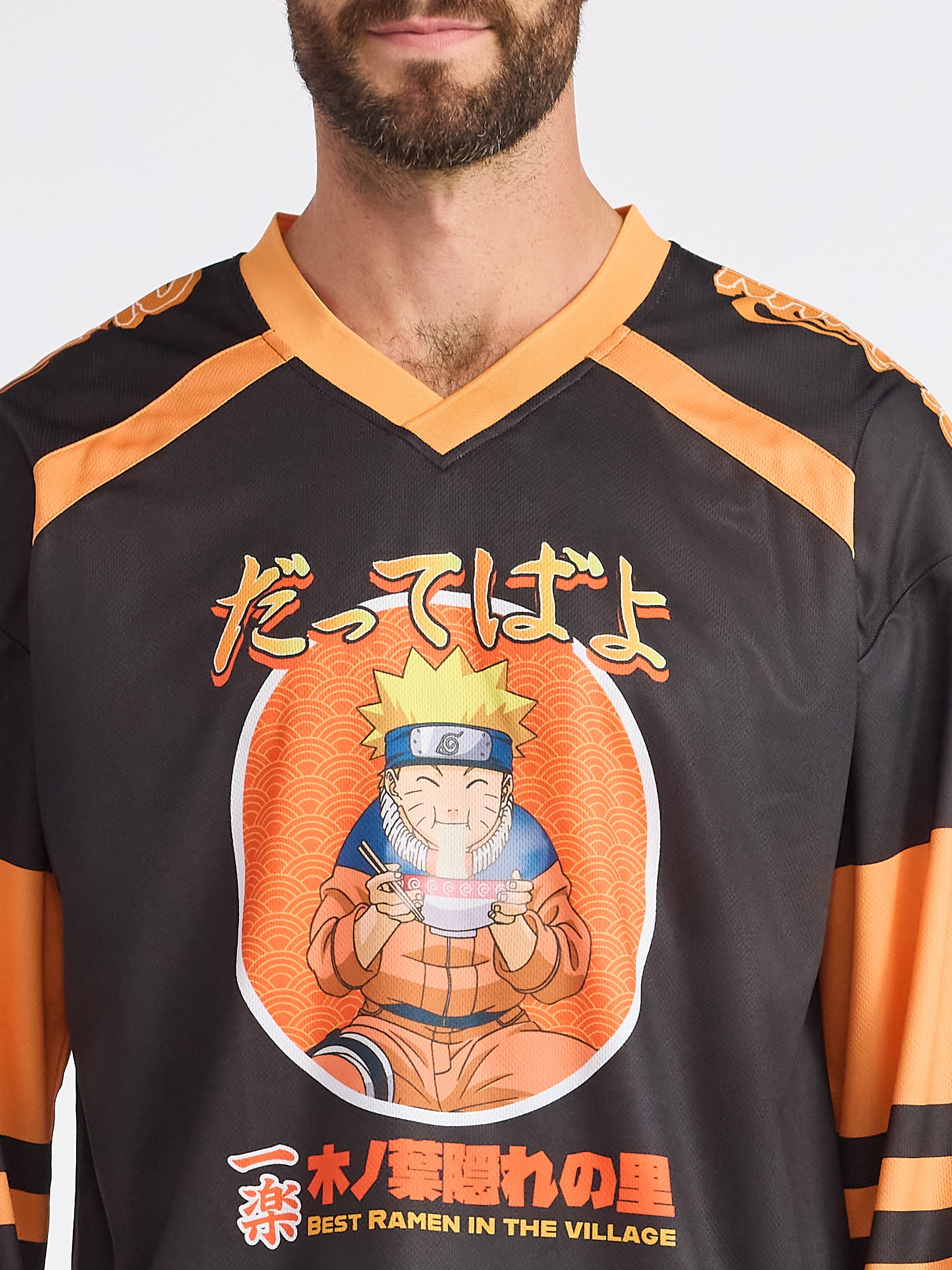 Naruto Men's & Big Men's Graphic Long Sleeve Hockey Jersey, Sizes XS-3XL