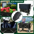 thumbnail image 2 of Olurrisa Beach Wagon with 9" Pneumatic Tires & 500lbs Capacity, All-Terrain Folding Utility Cart with Cooler Bag & Waterproof Liner Set, Black, 2 of 8