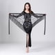 thumbnail image 2 of Pañuelo de cadera para danza del vientre para mujer con flecos y lentejuelas, falda triangular de malla, pañuelo de cadera Negro Colorido, 2 of 9