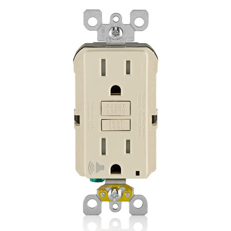 Leviton GFTA2-T SmartlockPro Self-Test Slim GFCI with Audible Trip Alert, Wallplate Included, 20 Amp, Light Almond 20 Amp Audible Light Almond