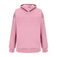 thumbnail image 5 of Tops for Women Ndbuld Women's Hooded Sweatshirt Pleated Long Sleeved Casual Top Hooded Sweatshirt Womens Hoodies Drawstring Hooded Sweatshirts for Woman,Pink,S, 5 of 9