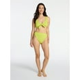 thumbnail image 2 of Time and Tru Women's and Women's Plus Crinkle Plunge Tie Front Bikini Top, Sizes XS-3X, 2 of 5