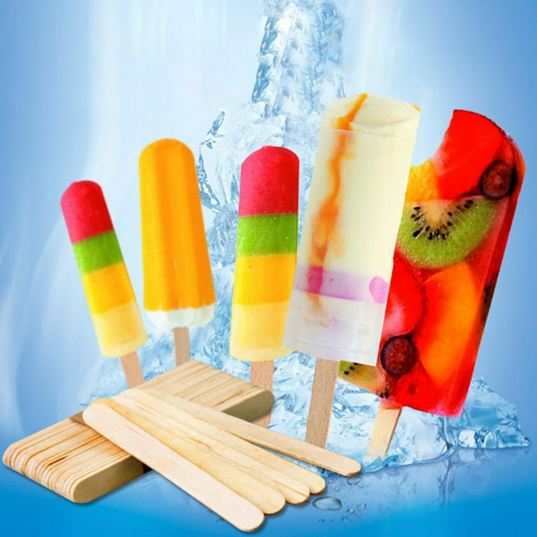 50Pcs Wooden Ice Cream Sticks Wooden Popsicle Sticks Wood Sticks Kids Hand  Crafts Art Cake Tool DIY Craft Sticks