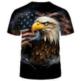 thumbnail image 2 of WHNBCW Funny USA Bald Eagle T-Shirt American Flag Style Graphic Tee Shirt, 2 of 7