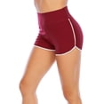 thumbnail image 2 of Running Athletic Shorts Yoga Short Pants Gym Dance Workout Shorts for Women, Wine Red, XL, 2 of 8