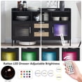 thumbnail image 4 of Sweiko Storage Cabinet Home Bar furniture with RGB LED Light,Modern buffets & sideboard for Dining Room, Kitchen, Hallway, Living Room, Wine Cabinet with Rattan Drawers, 46.69" W TV Stand Cheap Black, 4 of 7