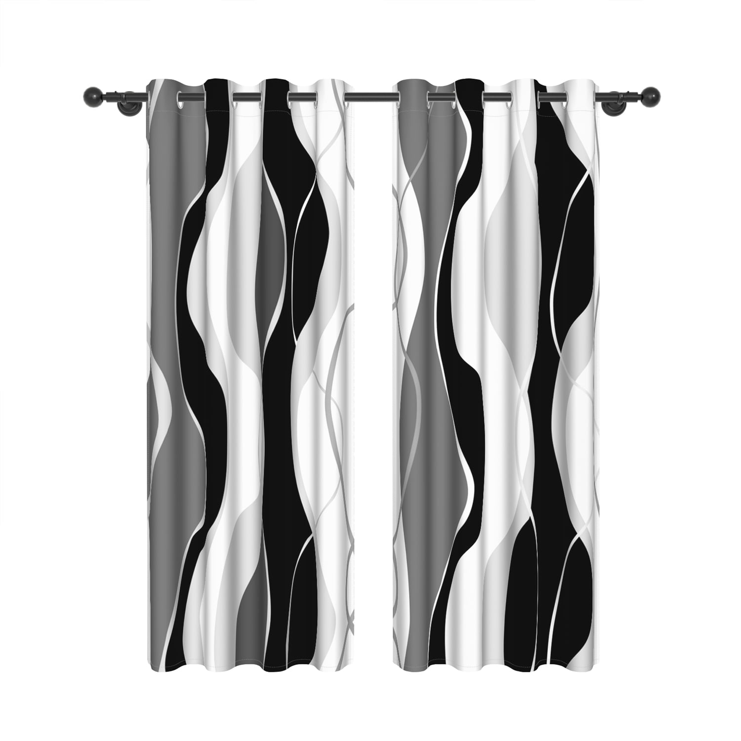 Lfeey Room Darkening Curtains, Blackout Curtains 84 inch Long 2 Panels Set, Black out for Dining Room Windows