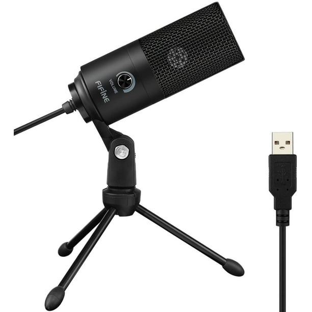Micrófono USB FIFINE, micrófono de grabación de condensador de metal para computadora portátil MAC o Windows Estudio cardioide Grabación de voces, locuciones, transmisiones en tiempo real y videos de