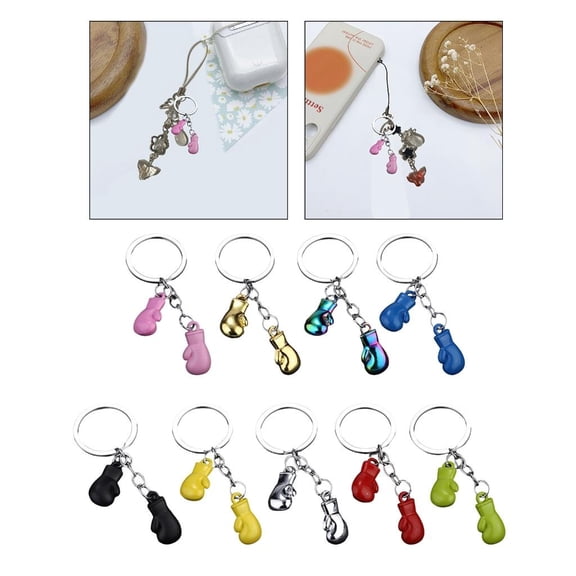 Giaone Unique Boxing Glove Keychain Handmade Keyring Sports Style Pendant for Bags