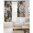 thumbnail image 2 of Grey Rabbits Blackout Curtains for Bedroom Living Room Darkening Curtains 90 Inch Pine Cones Brown Plants Rustic Leaves Vintage Black Out Window Curtain Privacy Window Treatment Drapes 52"x90"x2, 2 of 9