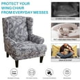 thumbnail image 5 of CJC Wingback Chair Cover, 2 Piece Wing Chair Slipcovers, Stretch Armchair Sofa Covers, Gray, 5 of 9