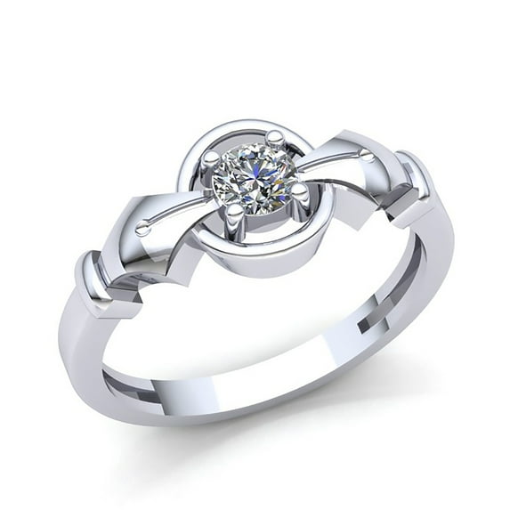 Genuine 0.5ct Round Cut Diamond Ladies Bridal Solitaire Anniversary Engagement Ring Solid 10K Rose, White or Yellow Gold GH SI1