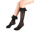 thumbnail image 3 of Girl?s Knee High Socks Sweet Lolita Style Frilly Lace Patterned Loose Elastic Stockings, 3 of 4