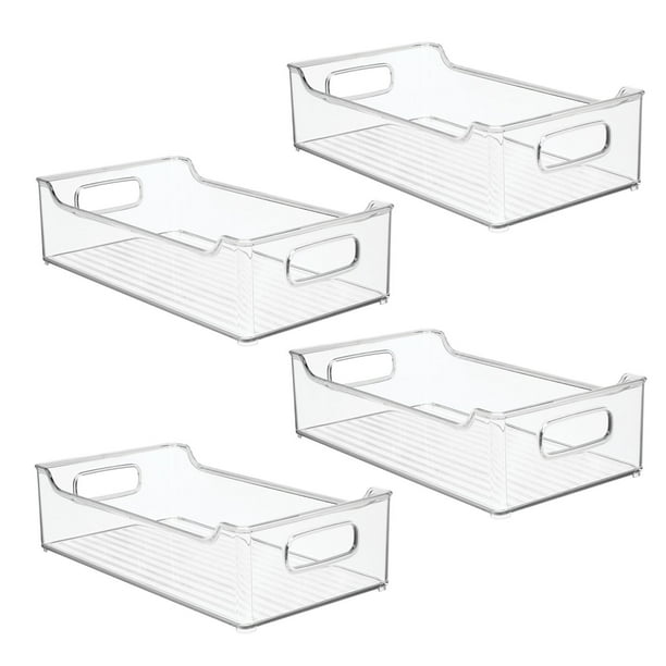 mDesign Wide Plastic Nursery Storage Container Bins with Handles for