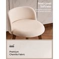 thumbnail image 4 of Joyyskill 26" Swivel Bar Stools Set of 4, Farmhouse Upholstered Bar Chairs with Curved Back and Wood Legs, Chenille Fabric Counter Height Island Chairs, Brown/Beige, 4 of 7