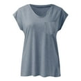 thumbnail image 5 of Tawop Womens Shirts Womens Tee Shirts Short Sleeve Solid Summer V Neck Gray Xl, 5 of 6