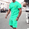 thumbnail image 4 of MKLEKYY Pijama Corto De Verano Para Hombre, Ropa Deportiva, Camiseta Transpirable De Manga Corta Y Pantalones Cortos Deportivos Con Bolsillos., 4 of 4