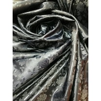Brocade Roses Satin, 60" Wide, Sells by the Yard from Sal Tex Fabrics, Black