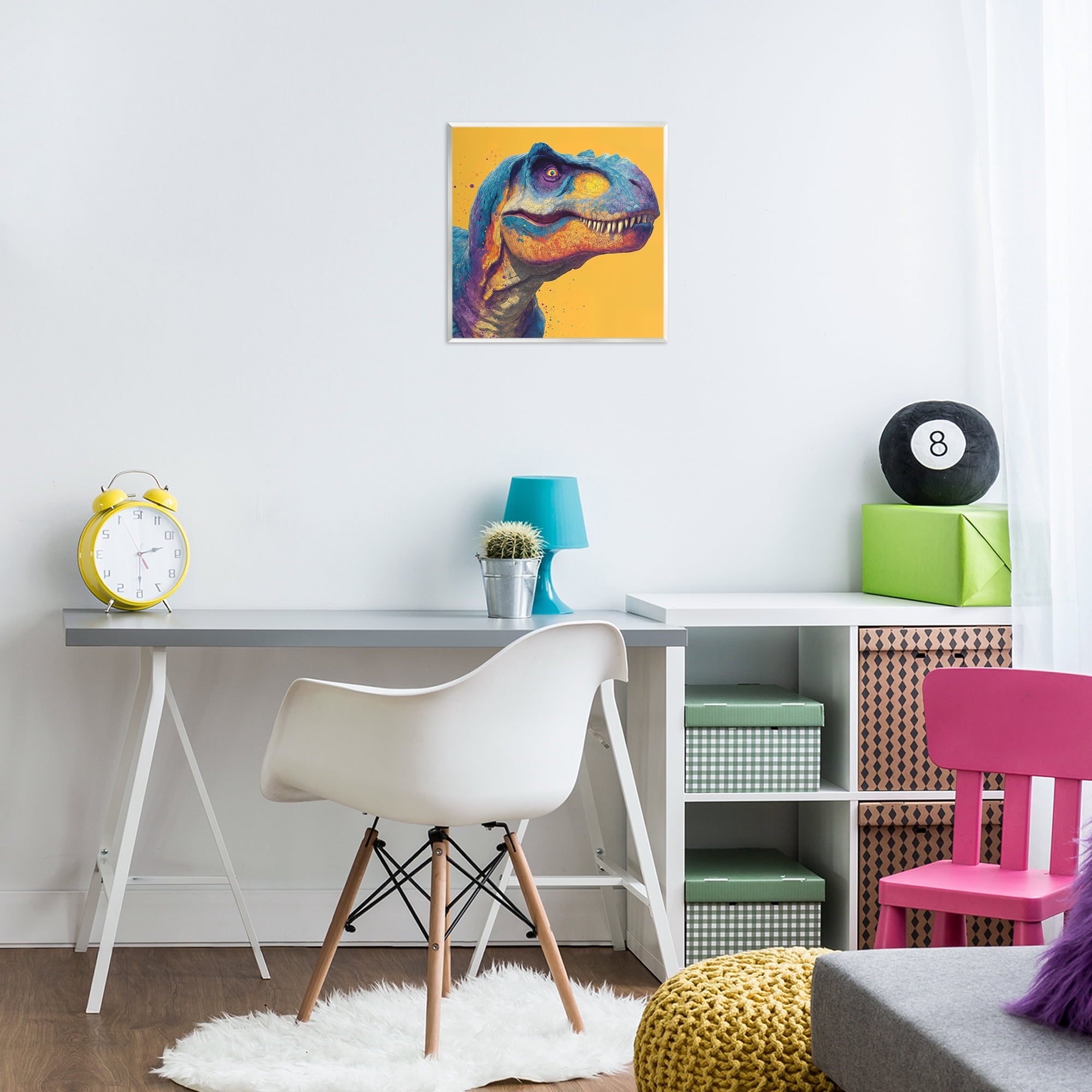 Stupell Industries Vibrant T-Rex Portrait Wall Plaque Art, design by Wumples