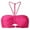 Pink, variant on WNNTST Women's Bikini Top Halter Twist Front Summer Swim Bustier Solid Color Slim Fit Vacation Beachwear Bathing Swimming
