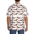 thumbnail image 3 of Sikiie Dachshund Dog Puppy Men's Wrinkle Free Untucked Cuban Shirt Business Casual Button Down Shirts Short Sleeve Shirt4X-Large, 3 of 5