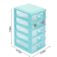 thumbnail image 2 of Desktop Drawer Organizer, Small Plastic Storage Box with Translucent Drawers for Jewelry Beads Small Items, 5 Layers, (Sky Blue), 2 of 4