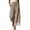 Coffee, variant on Women Striped Wide Leg Pants with Lace Hem Drawstring Elastic Waist Casual Lounge Pants with Pockets Aesthetic Trousers for Summer