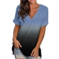 thumbnail image 1 of B91xZ Tunique Femme Légère Manches Courtes Col Rond Basique Ajustée pour Entraînement, Bleu Foncé TG, 1 of 2