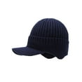 thumbnail image 6 of Winter Warm Mens Knitted Beanie Hat With Brim Ear Protection Caps Skull New P0, 6 of 8