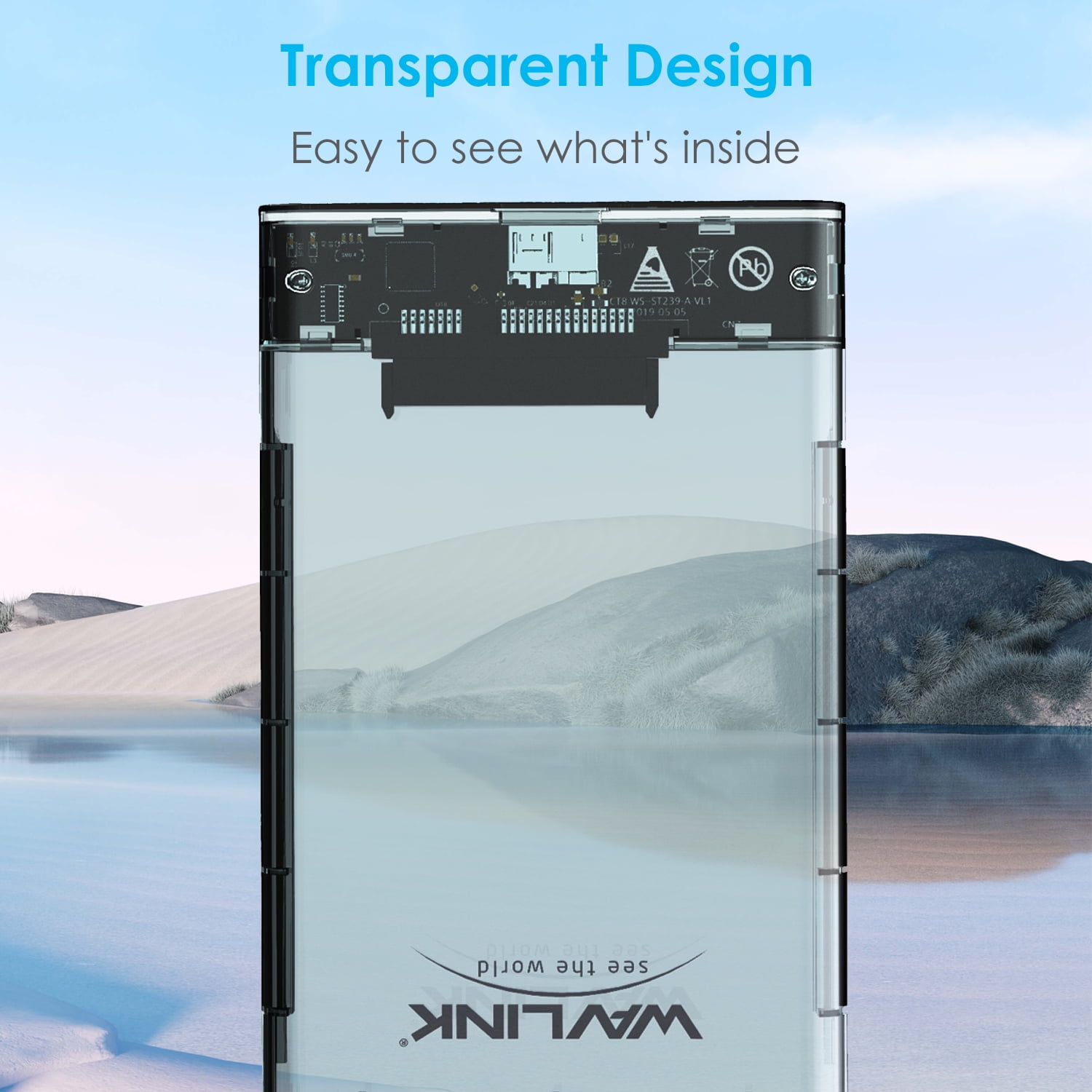 USB 3.0 to SATA External Hard Drive Enclosure for 2.5 inch 5mm/7mm/9.5mm SATA I/II/III HDD/SSD Support UASP Function, Max 4TB Tool-Free Design
