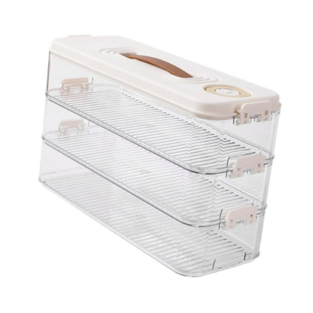Contenedor de almacenamiento de alimentos perfecl con tapa Organizador de refrigerador 3 capas