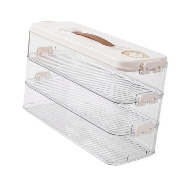 Contenedor de almacenamiento de alimentos, organizador de albóndigas para sándwiches de cocina y verduras 3 capas