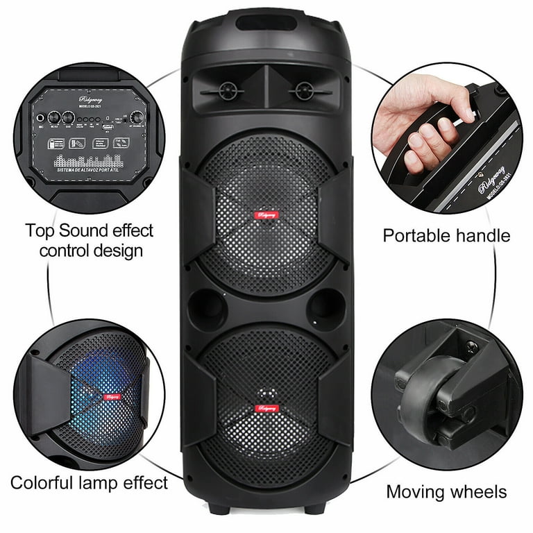 Altavoz Subwoofer Karaoke Klack con doble micrófono, Bluetooth