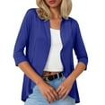 thumbnail image 1 of Women Cardigan Three Quarter Sleeve Solid Color Soft Elastic Casual All Occasions Wear, 1 of 4