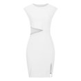 thumbnail image 4 of Moda mujer casual sexy cuello redondo sólido verano manga corta mini vestido Fridja  bnh1446, 4 of 8