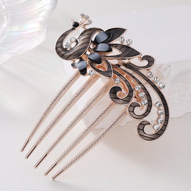 Peineta para el pelo de boda, accesorios para el cabello de novia con diamantes de imitación para novia y damas de honor, pieza para el pelo de boda(A8)(1 pieza)