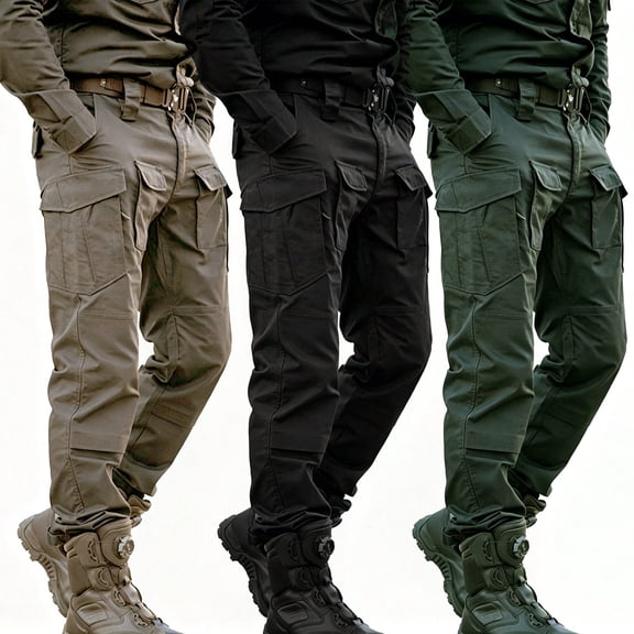 Men's Cargo Pants, Water-Resistant Heavy-Duty Workwear for Hiking & Outdoors
