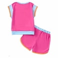 thumbnail image 2 of Tiijoy Girls Outfits Casual Colorblock Short Sleeve Tshirt Shorts Set, Sizes 7-8, 2 of 7