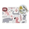 thumbnail image 4 of XMXT Woven Placemats Set of 4, Pink Animal Print Stain Resistant Table Runner Anti-Skid Place Mats for Dining Table, 12 x 18 inches, 4 of 6
