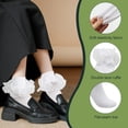 thumbnail image 2 of VEGCOO 6 Pairs Ruffle Ankle Socks – Lace Frilly Cotton Socks, Fashion Princess Style Socks for Women & Girls, 2 of 7