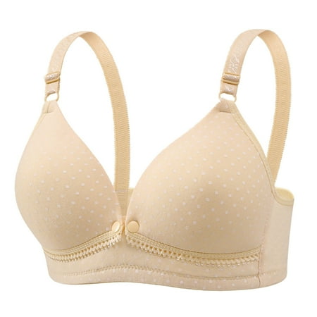 DXOUPM Nursing Bras for Women Nursing Underwear Mom Nursing Bras for Breastfeeding Comfortable Breathable Bra Light Yellow 38