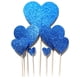 thumbnail image 4 of EeaseMX 7 tarjetas con forma de corazón brillante con palillos para decorar tartas, ideales para bodas, cumpleaños y fiestas (corazonado azul)., 4 of 7