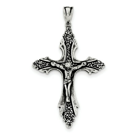 Sterling Silver Antiqued INRI Crucifix Pendant QC8301 (4.19 grams | 0MM x 0MM)