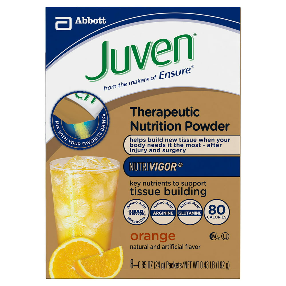 Juven Specialized Nutrition Powder, Orange, 0.85 oz Pouches (Pack of 8 ...