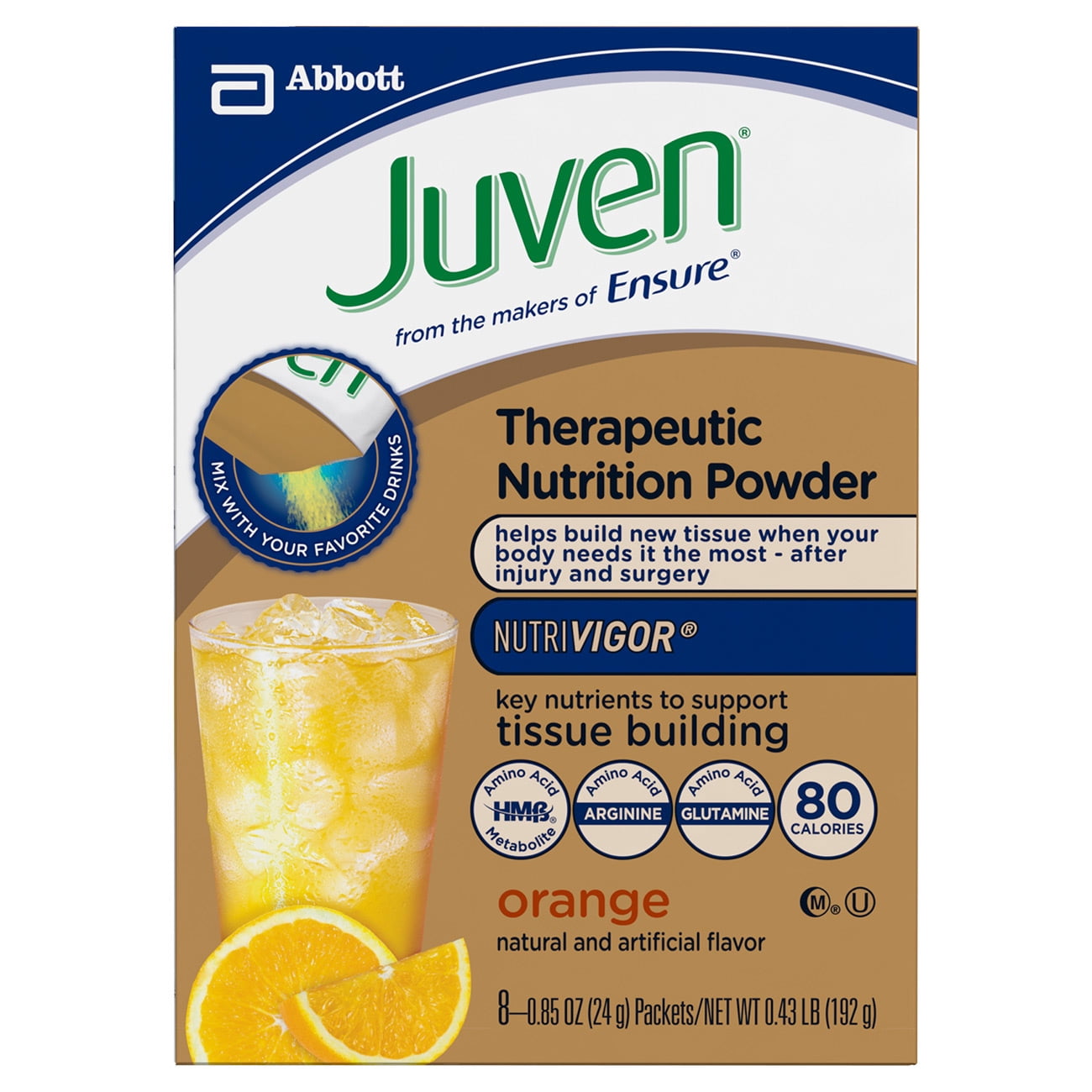 Juven Specialized Nutrition Powder Orange 0 85 Oz Pouches Pack Of 8